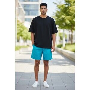 Faded Glory Trunks Surf Swim Shorts Mens Large Lined Bright Blue Sz Large